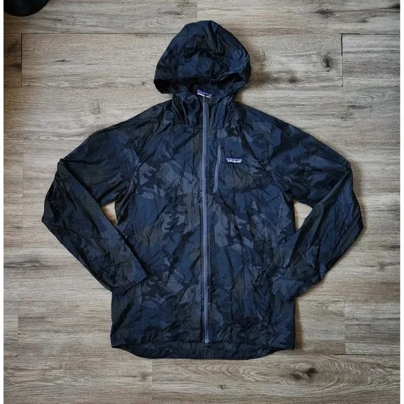 Patagonia Houdini Rain Jacket Mens Size Medium Black Camo - Picture 1 of 11